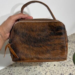 Brown and Black Fur Handbag